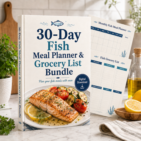 30-Day Fish Meal Planner &amp; Grocery List Bundle